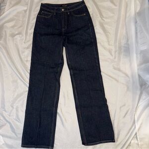 Judy Blue Jeans Dark Blue Wide Leg Stretch Seams Country Western BOHO Ladies 7